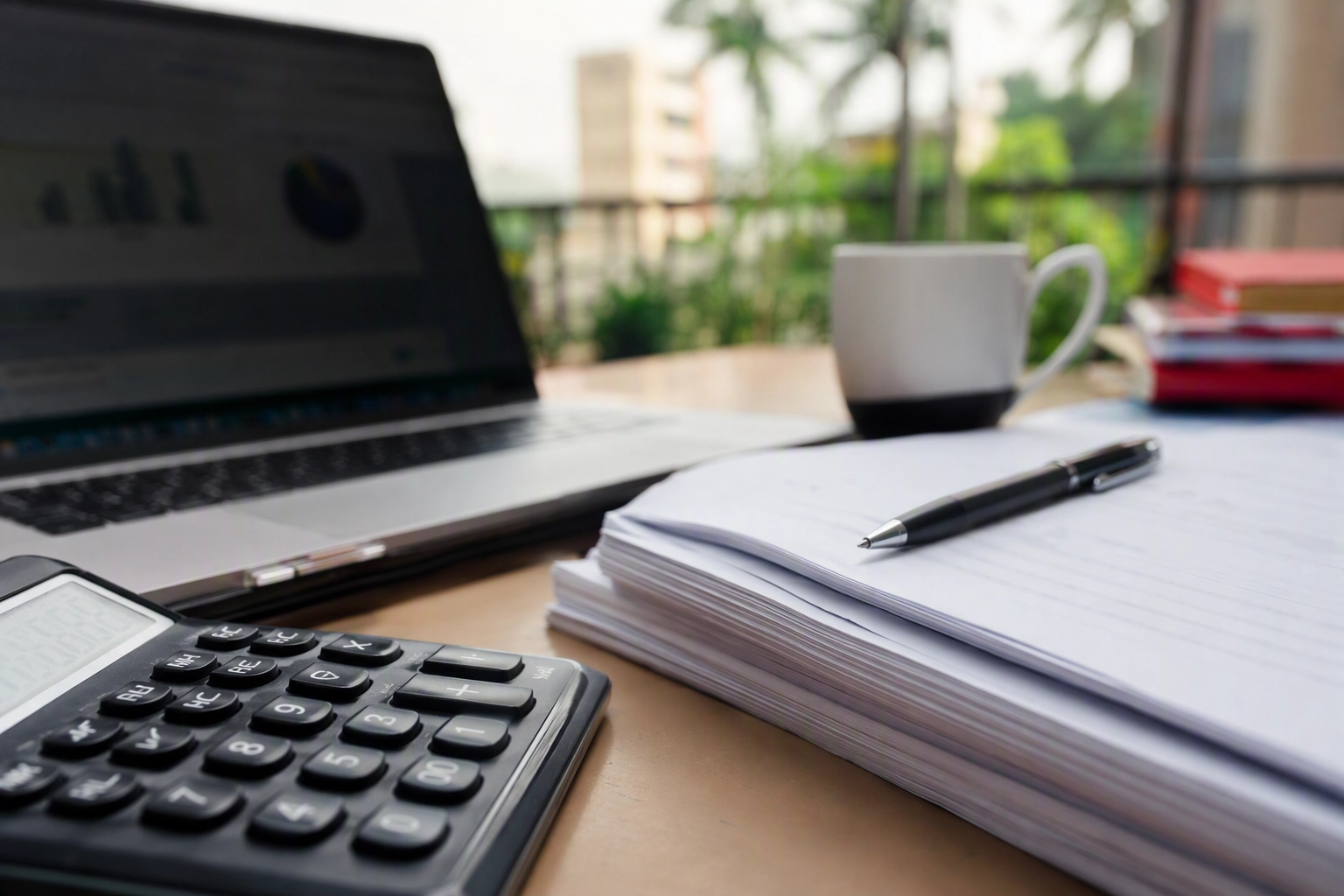 Freelancer and small business owner reviewing online income tax return documents on a digital filing platform