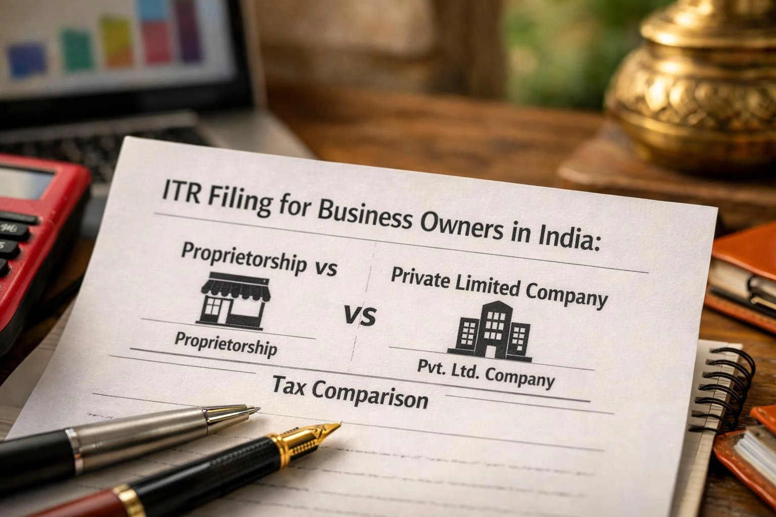 ITR Filing for Business Owners in India: Proprietorship vs Private Limited Company Tax Comparison
