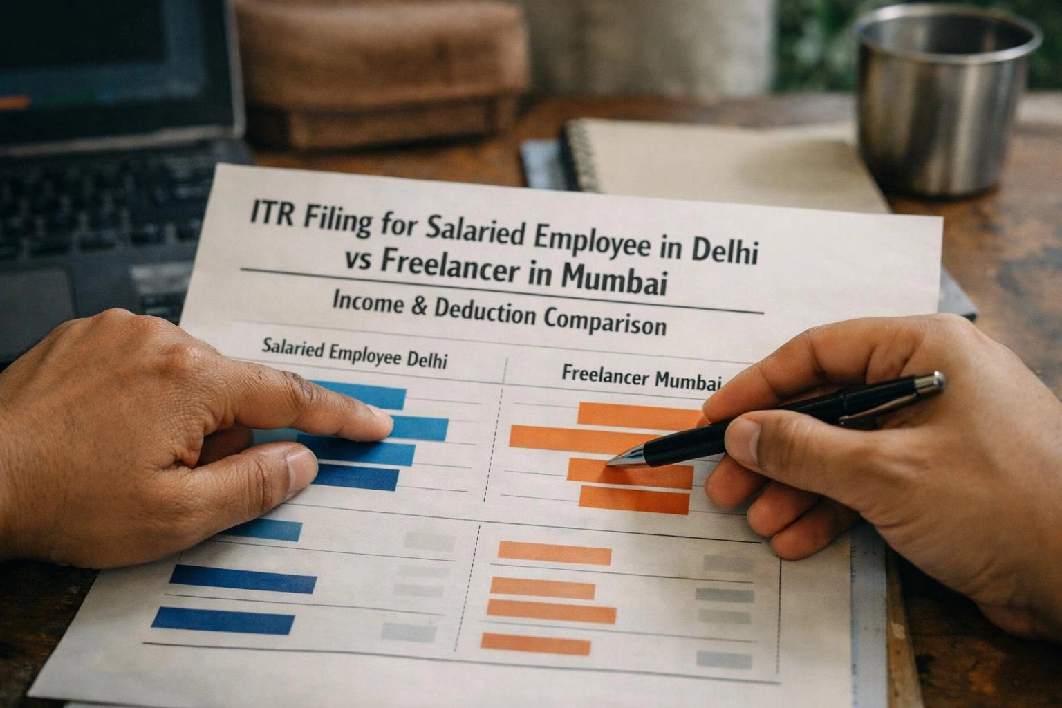 ITR Filing for Salaried Employee in Delhi vs Freelancer in Mumbai: Income & Deduction Comparison